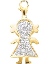 14K DIAMOND GIRL CHARM- YELLOW GOLD