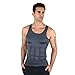H:oter® Mens Slimming Body Shaper Vest Shirt Abs Abdomen Slim, Grey - XXL