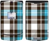 Turquoise Plaid Design Protective Skin Decal Faceplate for Motorola RAZR V3/ V3i/ V3c/ V3m/ V3r/ V3t Cell Phones
