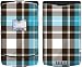 Turquoise Plaid Design Protective Skin Decal Faceplate for Motorola RAZR V3xx Cell Phone