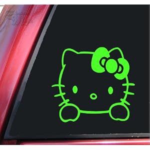 Hello Kitty Vinyl Decal Sticker - Lime Green