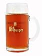 1 Liter Bitburger Glass Beer Stein