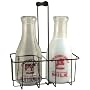 Vintage Glass Milk Bottles w/Carrier