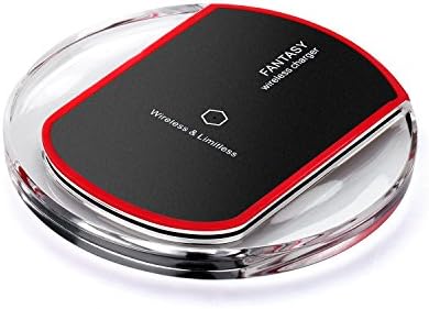 Wireless Charger, Paratron QI Wireless Square Charging Pad for Samsung S6 / S6 Edge, Nexus 4 / 5 / 6 / 7 (2013), LG Optimus Vu2, HTC 8X / Droid DNA and Other Qi-Enabled Devices ,Pure Black