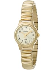 Carriage Womens C3C373 All Gold-Tone Round Case Stainless Steel Expansion Band Watch