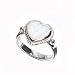 Sterling Silver 12mm Heart Shaped White Lab Opal Ring (Size 5 - 9)