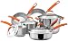 Rachael Ray Stainless Steel II Cookware Set, 10-Piece, Orange