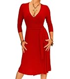 Blue Banana - Red Elegant Slinky Wrap Dress Size 14
