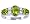 14K White Gold Oval and Pear Gemstone Ring With Diamonds-Peridot, size5
