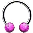 Two Toned Pink Disco Ball Horseshoe Circular Barbell