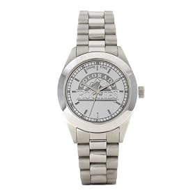 Click here to buy Colorado Rockies Ladies Child Sapphire Series Crystal Platinum Watch - MLB Baseball by Game Time.