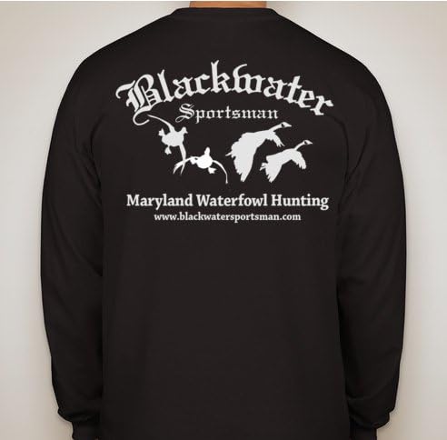 Blackwater Sportsman Waterfowl Hunting Long Sleeve Tee Shirt (X-Large, Black)