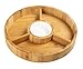 Strova 12 Inch Organic Bamboo Chip and Dip Serving Platter Set w/Ceramic Dip Bowl | Round Appetizer Server for Event Use | Salsa, Taco Chip, Guacamole, Vegetable, Snacks, and Cheese Serving Tray