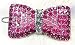 Pink Rhinestone Ribbon Barrette : Size ONE SIZE