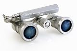 41M42J2CAML. SL160  Milana Optics   Opera Glasses   Symphony   With Handle   Platinum Finish with Silver Rings