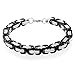 Mechanic Byzantine Goth Punk Rocker Urban Biker Jewelry Flexible Heavy Double Link Men Teens Bracelet Silver Tone Black IP Plated Two Tone Stainless Steel 9 Inch