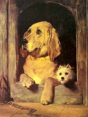 Dignity and Impudence, Dogs & Puppies Art Poster Print by Edwin Landseer, 23x29