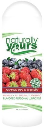 Nature Lovin Lubricants Naturally Yours Strawberry Blueberry Flavored Lubricant, 4 Fluid Ounce by Nature Lovin Lubricants