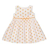 Carters Girls 2-piece Orange Polka Dot Sleeveless Cotton Dress Set (3 Months)