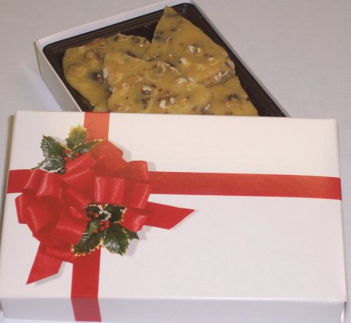 Scott's Cakes 1 2 lb. Walnut Brittle in a Ribbon n Holly Box by Scott's Cakes