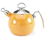 Chantal Enamel-On-Steel 1.3 Quart Tea Ball Teakettle, Glossy Curry Yellow