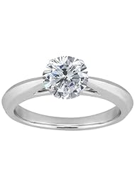 1.00 Ct Round H/I SI1/SI2 Diamond 18K White Gold Solitaire Ring