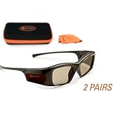 SONY-Compatible 3ACTIVE&reg; 3D Glasses. Rechargeable. TWIN-PACK