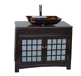 38 Drak Granite Top Vessel Sink Bathroom Vanity - Razario Model # Q346