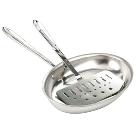 All-Clad Stainless Oval Fish Skillet with Fish Turner by All-Clad