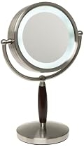 Jerdon Eclipse 7X Fluorescent Lighted Table Mirror, Nickel