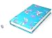 Silver J Silk Journal, fabric covered notebook, diary, turquoise butterfly, handmade gift