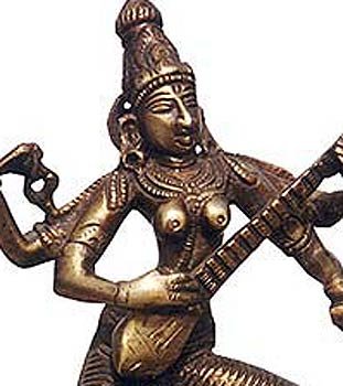 ShalinCraft Statues Hindu Religious Brass Sculpture Goddess Saraswati 4