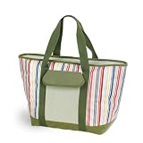 Picnic Time Topanga Tote - Riviera Stripe Large Insulated Tote