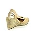 C Label Rollin-5 Womens Espadrille Elastic Sling Back Wedge Sandals
