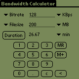 Bandwidth Calculator downloadable Software