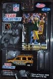 Green Bay Packers 1999 Fleer/White Rose NFL Diecast GMC Yukon featuring Brett Favre trading card