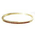Vermeil Hinged Bangle Bracelet - Garnet