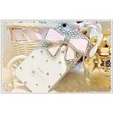 3d Bling Crystal Bow Transparent Case for Apple Iphone 4 and 4s (Pink)