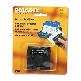 Business card punch for 2-1 4 x 4 card files, plastic, black by Rolodex