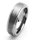 7MM Comfort Fit Tungsten Carbide Wedding Band Laser Engraved Celtic Design Ring (5 to 15) Cobalt Free