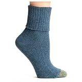 Gold Toe Women's Bermuda Plus Turn Cuff Sock, Denim, size 10-12