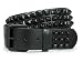 Apparel : THREE ROW OF PUNK ROCK STAR METAL BLACK STUDDED LEATHER BELT SNAP ON FEATURE