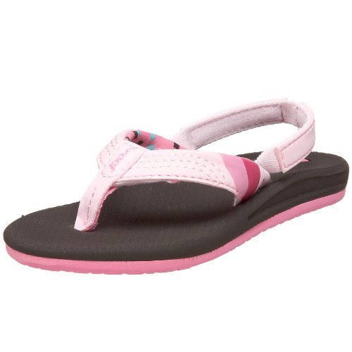 Girls Flip Flops:Reef Little Sweetwater Flip Flop (Toddler/Little Kid/Big Kid),Brown/Pink,3-4 M US Toddler