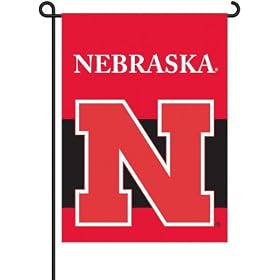 BSI Nebraska Cornhuskers Garden Flag w/Pole