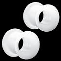 Pair of 7/16" (11mm) Light Weight White Silicone Flexible Plug Tunnels