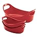 Rachael Ray Stoneware 3-Piece Small Oval Set Bubble & Brown, Red