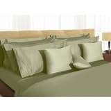 350 Thread Count Egyptian Cotton Sateen Extra Deep Pocket Sheet Set Meadow Green Full... by LinensBargains