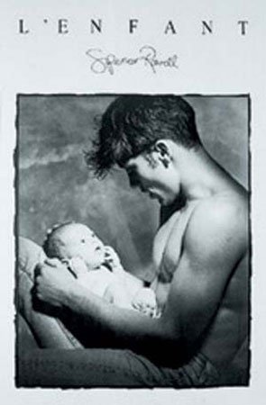 Produkt-Bild: Black & White L'enfant Akt Erotik Poster schwarz-weiss Foto Vater mit Baby sixpack 61x91,5 cm