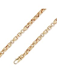 14K Solid Yellow Gold Hip Hop Bullet Chain Necklace 6mm (15/64") 26"