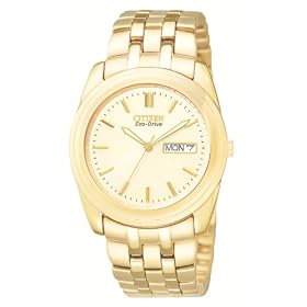 Citizen Men's Eco-Drive Gold-Tone Day-Date Watch #BM8222-56P